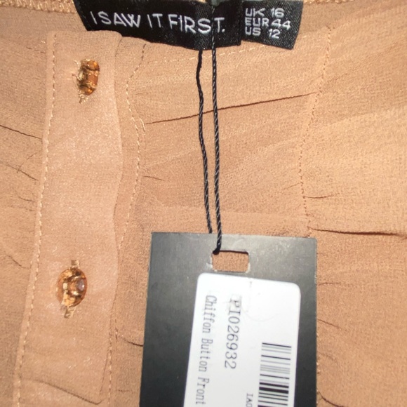 Tops - cropped light brown long sleeve shirt